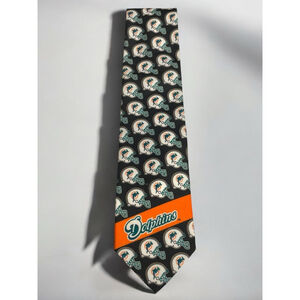Dolphins NFL Game day black white green orange tie fan-ware football fans